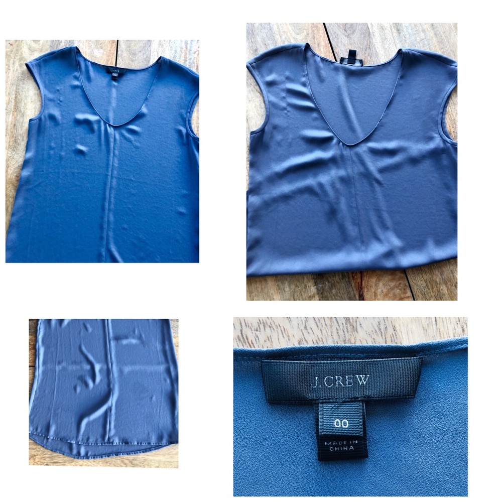 J. Crew Gray, sleeveless, v neck, dressy blouse